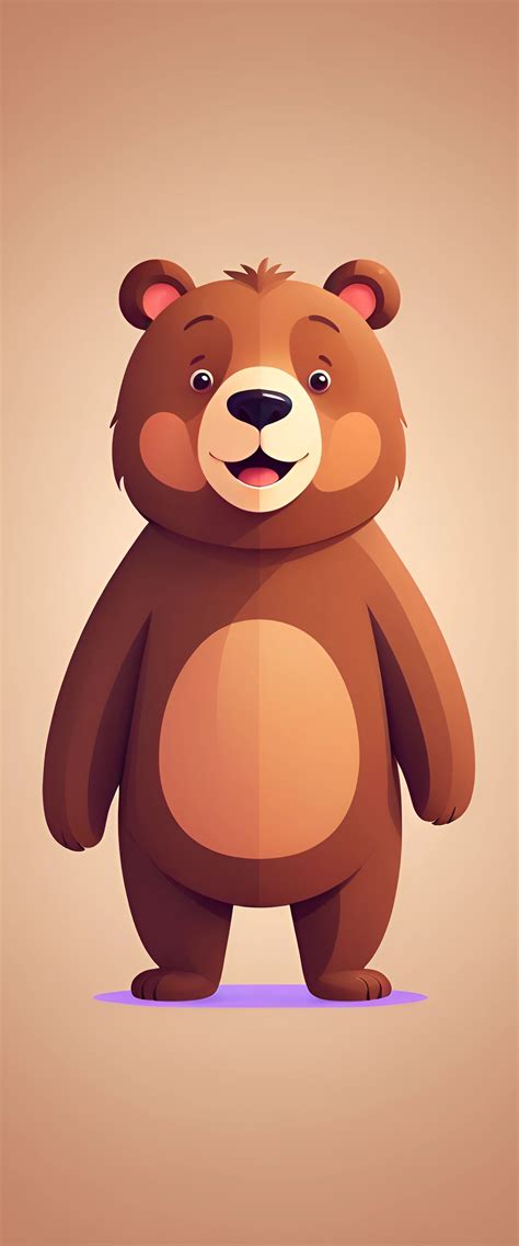 Cartoon Bear Standing In Front Of A Brown Background Ai Clip