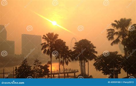 Singapore Hazy Day Stock Photo Image Of Hotel Flyer 43959180