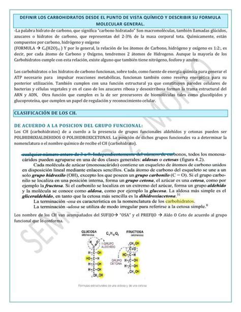 Los Carbohidratos Y Clasificaci N Gonz Lez L Pf Udocz