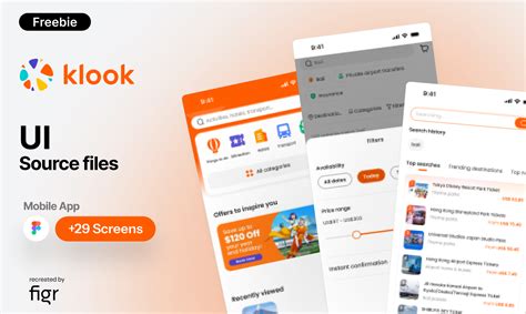 klook app ui  ui kit recreated figma