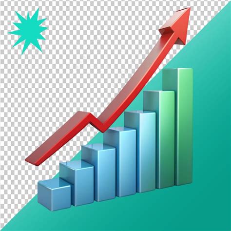 Premium PSD Growth Graph With Arrow On Transparent Background