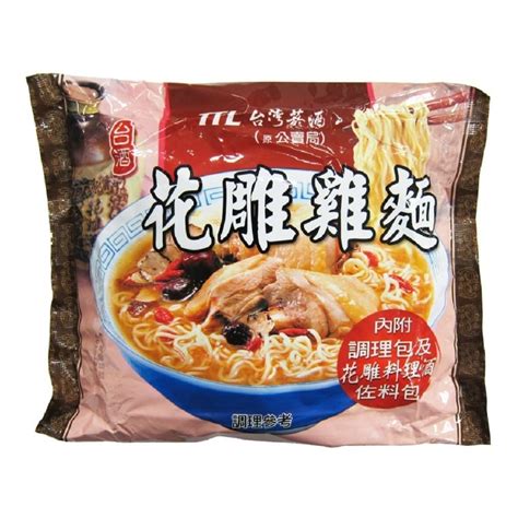 Taiwan Ttl Hua Tiao Chicken Noodle 3packs X 200g 【台湾烟酒】 台酒花雕鸡面 3