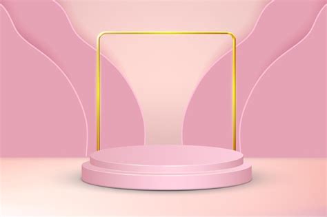 3d фоновые продукты отображают сцену подиума с геометрической ...