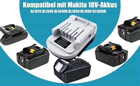 Adaptateur Pour Batteries Makita 18 V Pour Makita BL1815G BL1811G