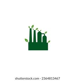 Eco Friendly Industry Icon Green Factory Stock Illustration