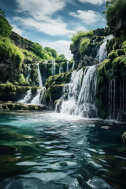 Premium Photo Waterfall Landscapes Hd 8k Wallpaper Stock Photographic