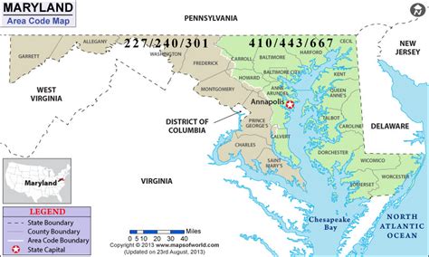 Maryland Area Code Maps