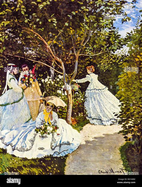 Women In The Garden By Claude Monet 1866 Painting Stock Photo Alamy