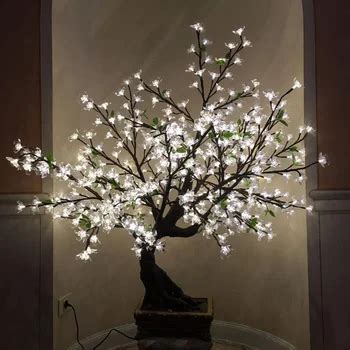 Arbre De Bonsa Artificiel Avec Fleur Led Pi Ce Clairage D Int Rieur