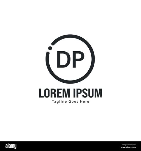 Plantilla Logo Dp Inicial Con Un Moderno Bastidor Dp Carta Logotipo