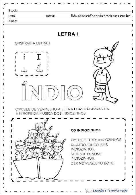 Atividade Com A Letra I Para Educação Infantil - 7