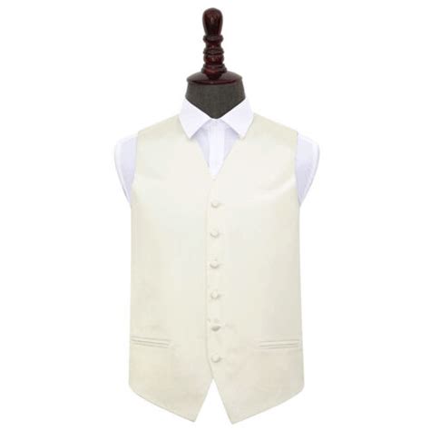 Ivory Mens Waistcoat Satin Plain Solid Formal Wedding Tuxedo Vest By