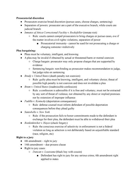 Actual Crim Law Outline Prosecutorial Discretion Prosecutors Exercise