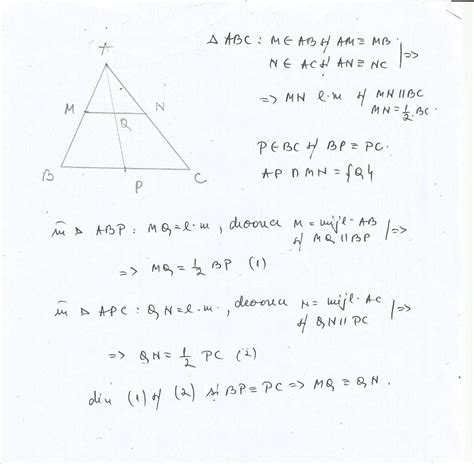 Fie Triunghiul ABC Se Noteaza Cu M N P Mijloacele Laturilor AB AC