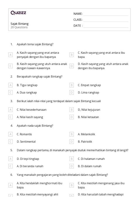 50+ lembar kerja Sajak Pembibitan untuk Kelas 3 di Quizizz | Gratis