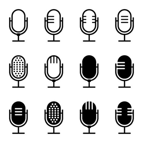 Premium Vector Microphone Vector Icons Setmicrophone Icons On A