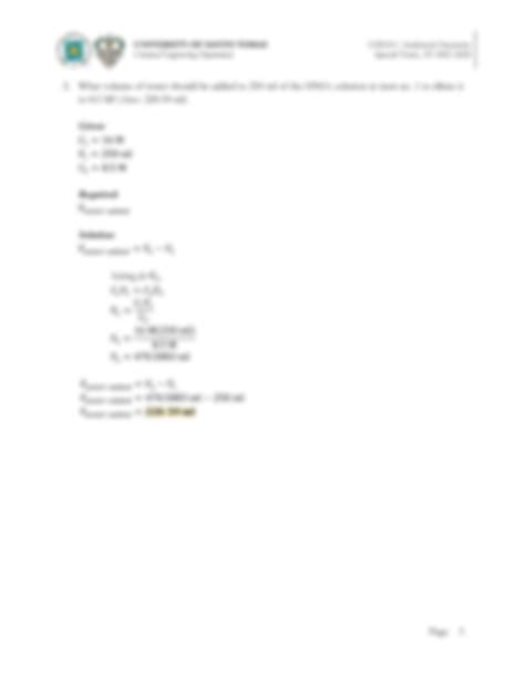 Solution Analytical Chemistry Sample Problems Calculations Used In