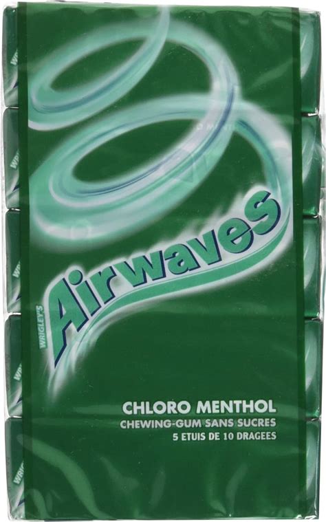 Airwaves Chewing Gum Au Goût Chloro Menthol Sans Sucres Les 5 étuis De 10 70g Amazonfr