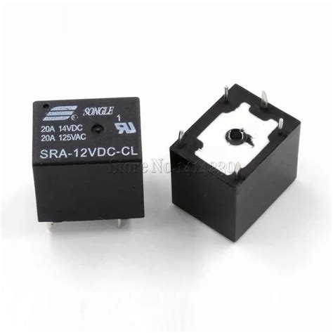 10Pcs 12V 20A DC Power Relay SRA 12VDC CL 5Pin PCB Type In stock Black ...