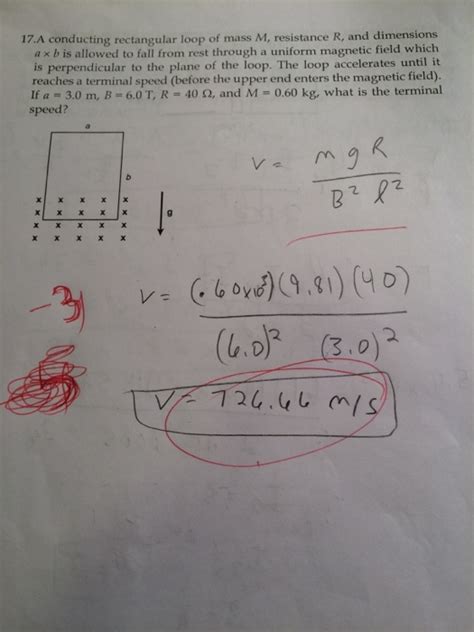 Solved A Conducting Rectangular Loop Of Mass M Resistance