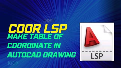 How To Get Coordinates Table In Autocad With Coor Lisp Youtube