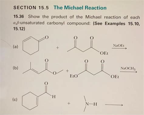 Solved SECTION 15.5 The Michael Reaction 15.36 Show the | Chegg.com