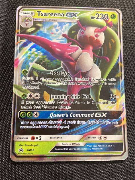 Tsareena Gx Sm56 Sun And Moon Promo Pokemon Card Lp Values Mavin