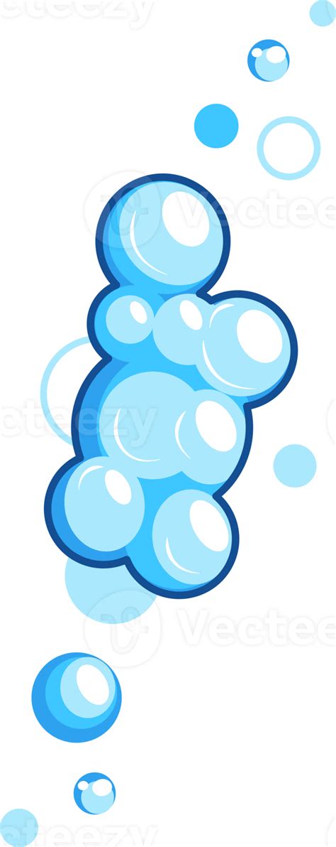 Cartoon Soap Foam Set With Bubbles Light Blue Suds Of Bath Shampoo Shaving Mousse 21026528 Png