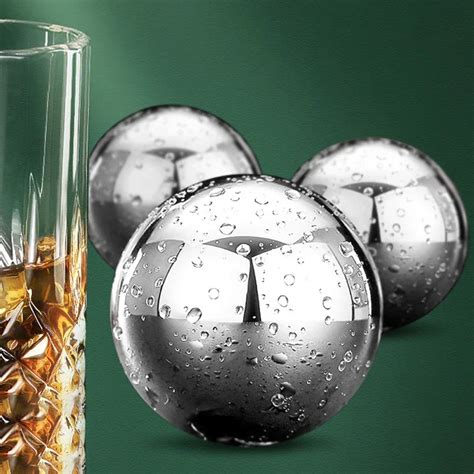 2pcs 304 Stainless Steel Ice Cubes Quick Frozen Ice Balls Iced Tartar