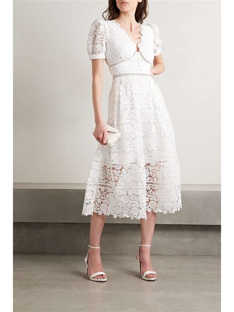 Self Portrait Embellished Corded Lace Midi Dress Net A Porter