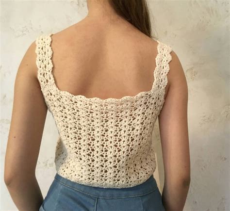 Häkeln Top häkeln Crop Top häkeln Bluse Ecru Frauen Mode Stil Etsy