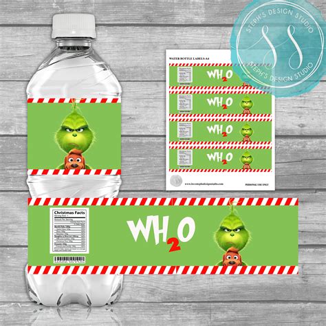 Christmas Water Bottle Labels Water Bottle Labels Christmas Instant Download Etsy