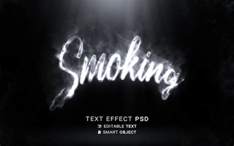 Free Psd Smoking Text Effect Writing