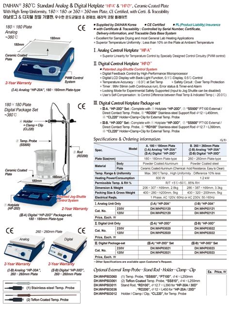 Daihan Science DAIHAN 380 Standard Analog Digital Hotplate HP A