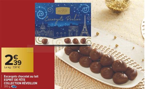 Promo Esprit De F Te Escargots Chocolat Au Lait Collection R Veillon