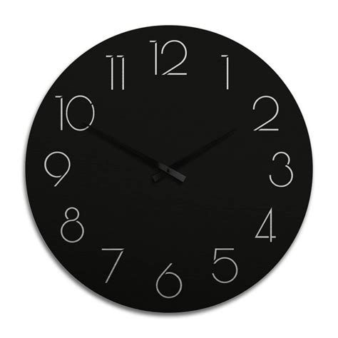 Horloge Murale Xxl En Alu Dibond Argent Moderne Noire Avec