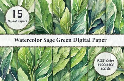 Watercolor Sage Green Digital Paper Graphic By Digital Design House