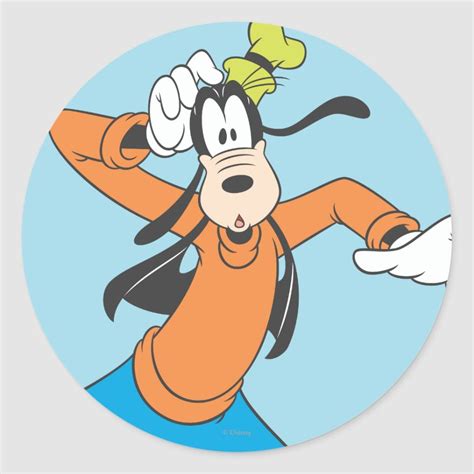 Goofy | Scratching Head Classic Round Sticker | Zazzle | Cartoon ...