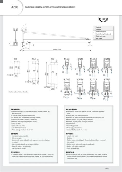 Aluminium Hollow Section Overbraced Wall Jib Cranes Kg M