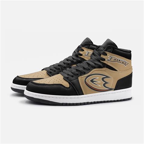 Custom Anaheim Ducks Jordan 1 Sneakers Boots Robinplacefabrics