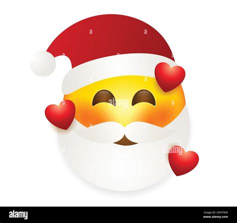 Santa Claus emoticon vector illustration isolated on white background. Santa emoji. Winter ...