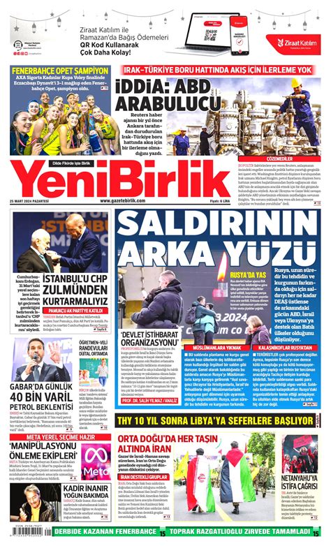 Yenibirlik Gazetesi Yenibirlik Man Et Oku Haberler Mart