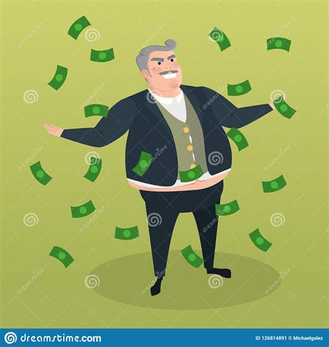 Rich Fat Guy Cartoon Character Illustration Stock Illustration ...