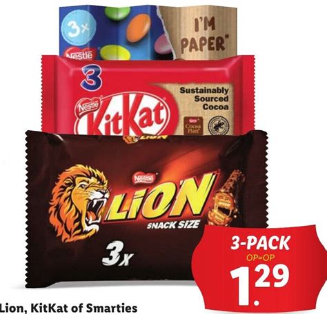 Lion Kitkat Of Smarties Aanbieding Bij Lidl