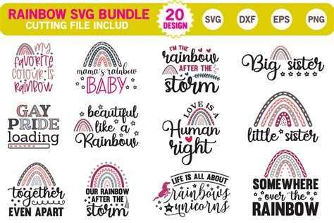 Rainbow Svg Bundle By Creativesvgzone Thehungryjpeg