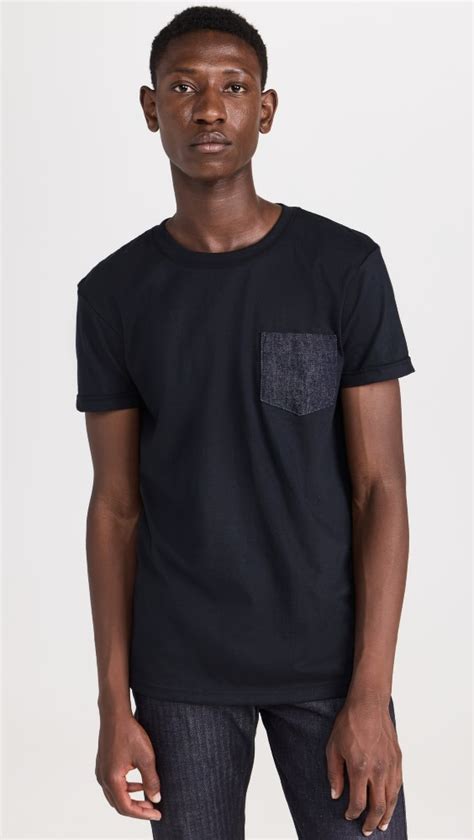 Naked Famous Denim Pocket Tee Black Editorialist