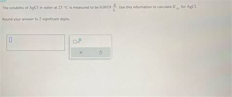 Answered The Solubility Of Agcl In Water At 25 Bartleby