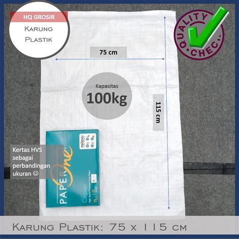 Jual Karung Plastik Premium Polos 75x115 Cm Karung Beras 100Kg Isi 10