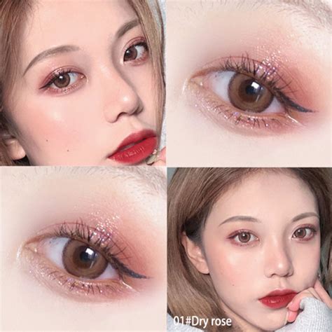 F Six 9 Colours Glitter Matte Eyeshadow Palette Long Lasting Glitter Nude Pigment Eyeshadow