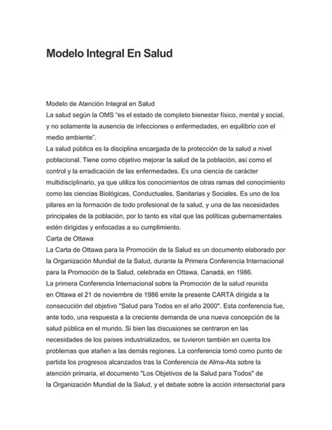 Modelo Integral Salud Pdf